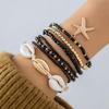 New, Bohemian vacation wind shell beaded woven bracelet, beach wind starfish rice beads seven-piece set