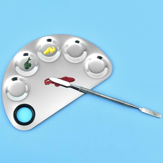 Paleta de machiaj Paleta de amestecare a pigmentilor pentru machiaj profesional din oțel inoxidabil pentru amestecarea accesoriilor