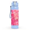 1PC Pink Chrysanthemum Full Bloom Print 750ml Color Plastic Sports Water Bottle Leakproof Flip Straw Lid Suitable for Sports Office Home Use