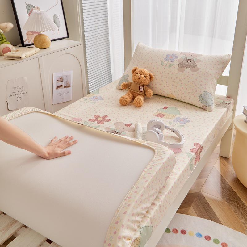 All-Cotton Fitted Sheet: Dustproof, High-Quality Single Mattress Protector for All Seasons