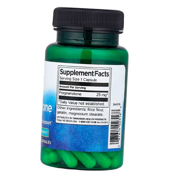 Pregnenolone Capsules, Pregnenolone 25, Swanson 60caps (72280055)