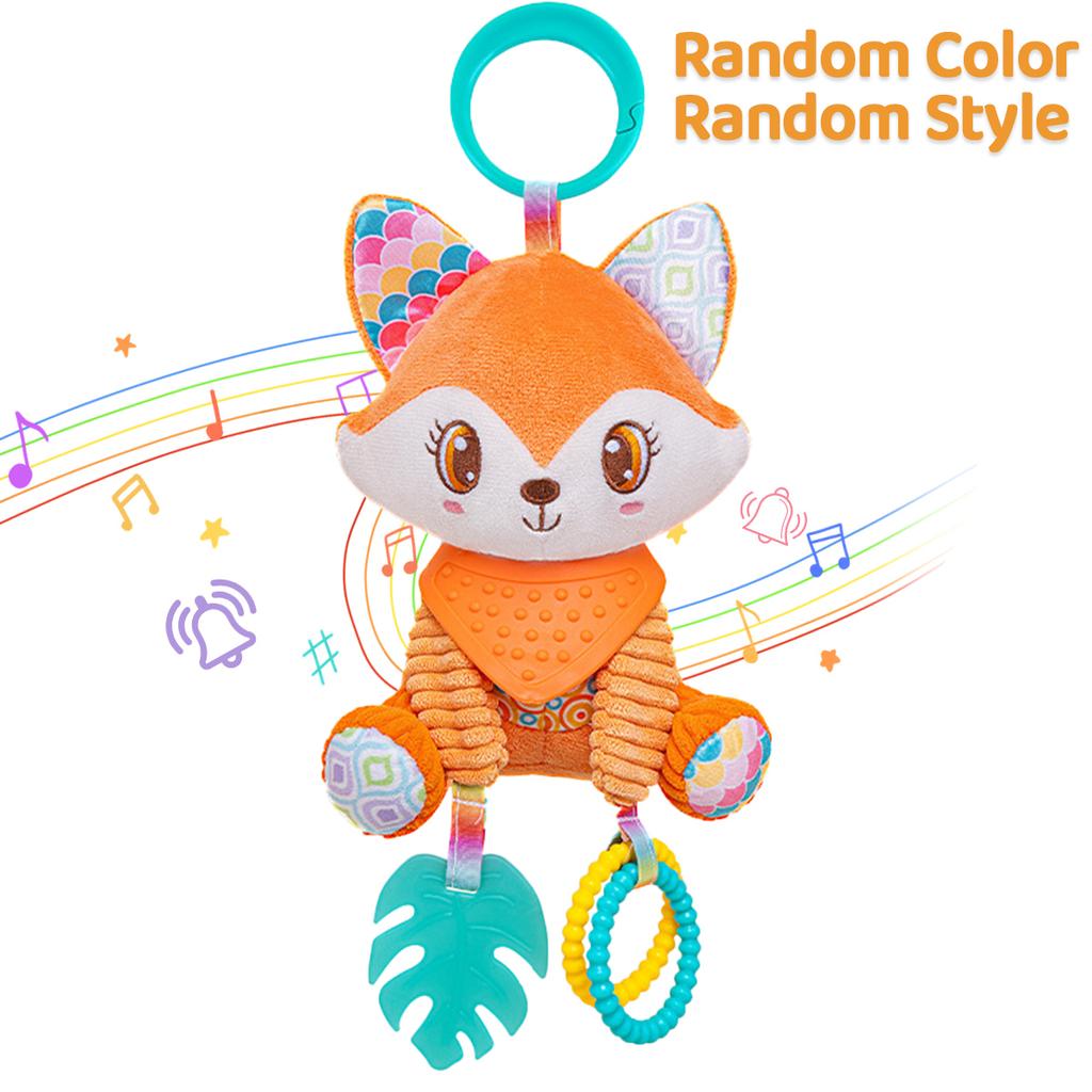 Weiches Hängendes Knisterndes Quietschendes Sensorisches Lernspielzeug Kinderwagen Autositz Gitterbett Reise Plüschtier Windspiel mit Beißring Jungen Mädchen