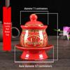 Coppa per Acqua per Altare Buddista in Ceramica di Loto con Mantra della Grande Compassione - Tazza per Offerte a Guanyin