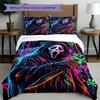3pcs Duvet Cover Set (1*Duvet Cover + 2*Pillowcase, Without Core), Ghostface Print Bedding Set, Bedroom Decor, All‑Season, Gift