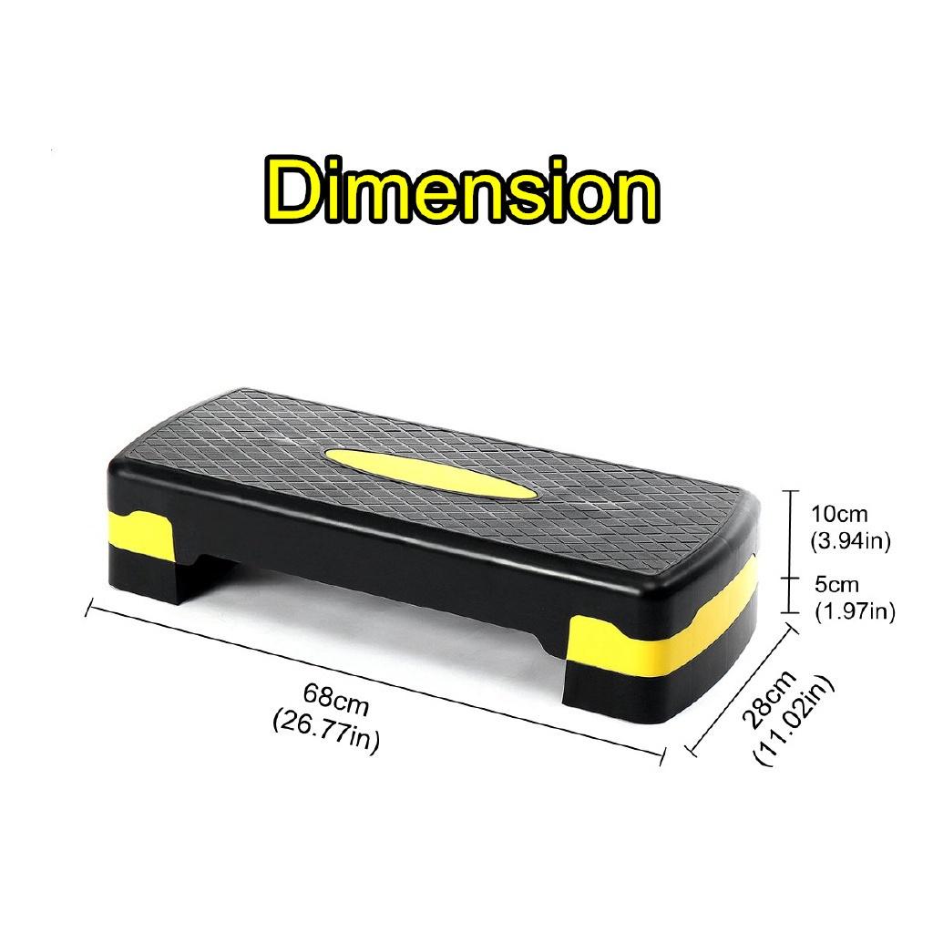 Non-slip Cardio Yoga Pedal Stepper Adjustable Fitness Aerobic Step Workout Exercise Fitness Aerobic Step Equipment 68 x 28 x 15 cm