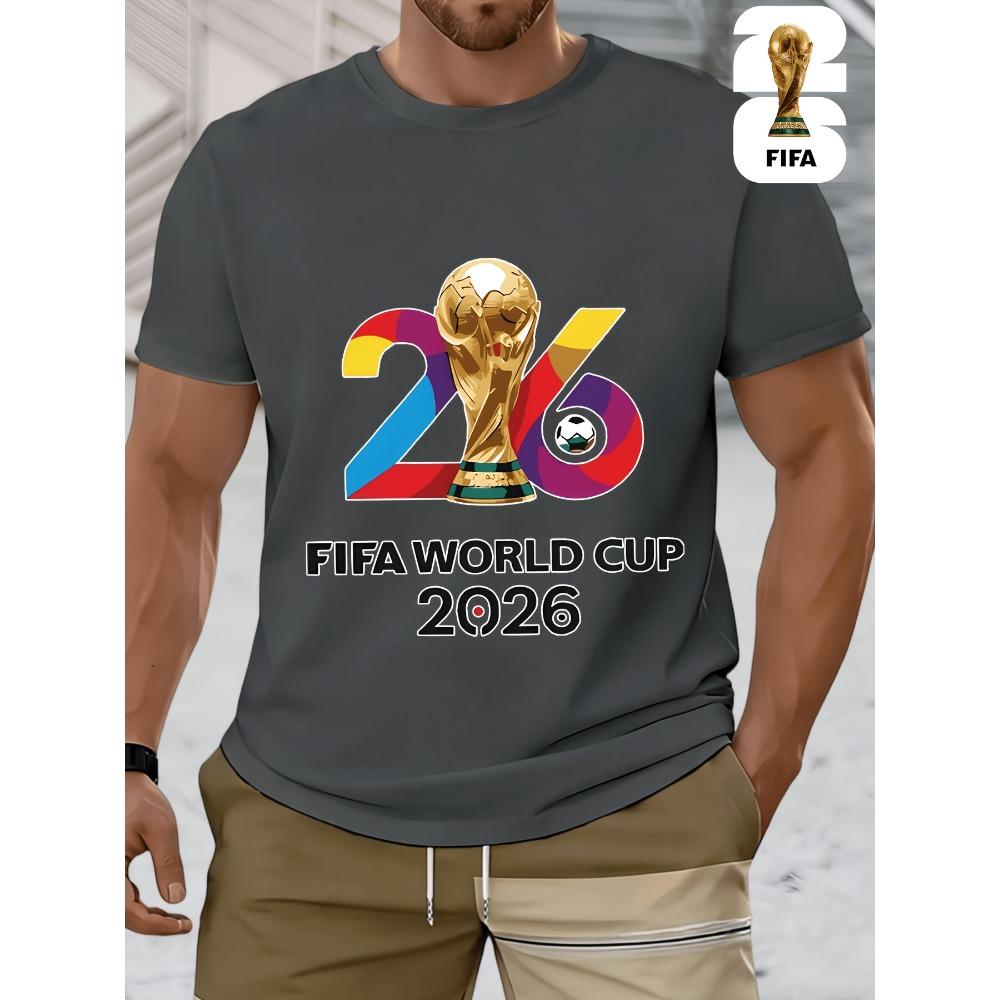 2026 USA-Canadian Cup, FIFA Football-themed Fun Print Men's Short-sleeved T-shirt, Fashionable and Trendy Summer Top, a Must-have for Football Fans,