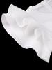 Plus Size Elegant White V-Neck Dress with Ruffle Sleeves and Cinched Waist