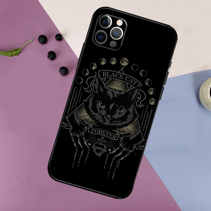 Witches Cat Moon Phone Case For iPhone 17 16 15 14 11 12 13 Pro Max Plus 12 13 mini 16e 17 Air Bumper Cover