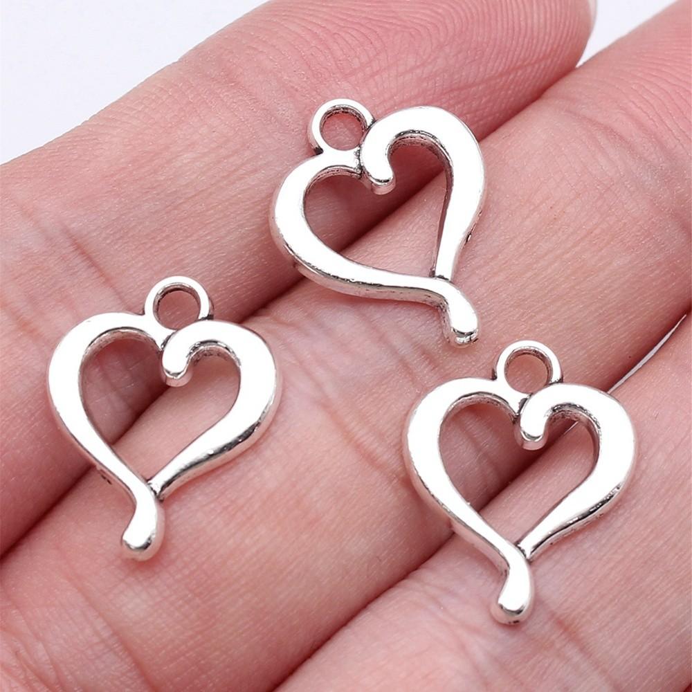 Charms Openwork Heart Pendants Vintage Jewelry Supplies QC068