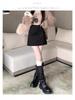 Women's High-Waisted Irregular Pleated Wool Blend A-Line Skirt with Sequins - Autumn/Winter 2025 Collection