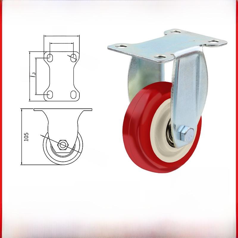 Kraftigt 3-5 tums universellt nylonhjul för vagn med broms