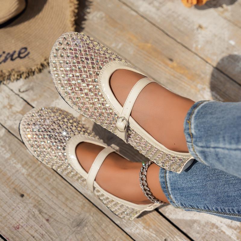 Single-toe Round-toed Women's Shoes with A Single Buckle