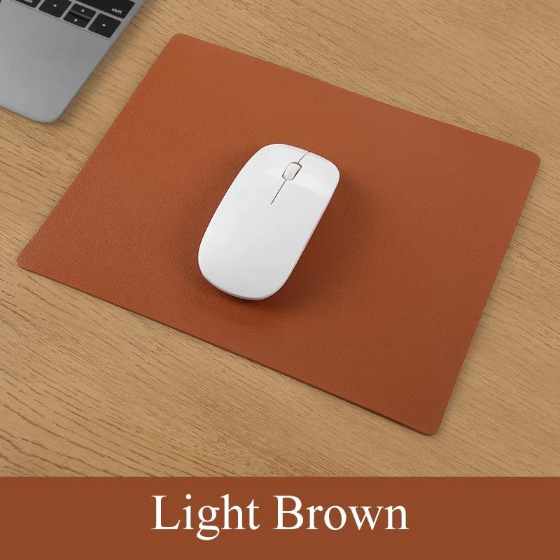 New PU Leather Mouse Pad Waterproof Cute Desk Pad Solid Colour Simple Stationery Desktop Computer Accessories Office Supplies
