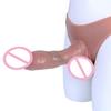 FAAK Silicone Wearable Dildos Panties Realistic Hollow Penis Strap-On Dildo Sheath Transgender Clothing Sex Toys for Gay Couples