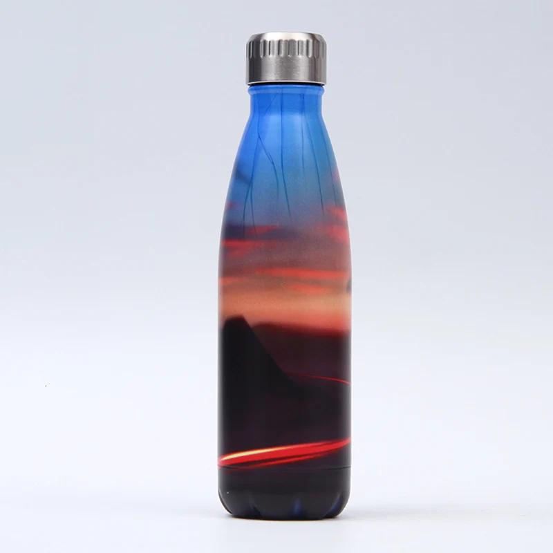 Kreativní květinová termoska Nerezová láhev na vodu Nepropustná sportovní láhev na pití do posilovny Na vodu Chladicí Izolovaný hrnek