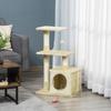 Cat Tree with Sisal Cat Tree Climbing Tree Cat Furniture Scratching Board with Soft Plush Cat Toy Sturdy E1-Class Chipboard Beige 50 x 30 x 81.5 cm