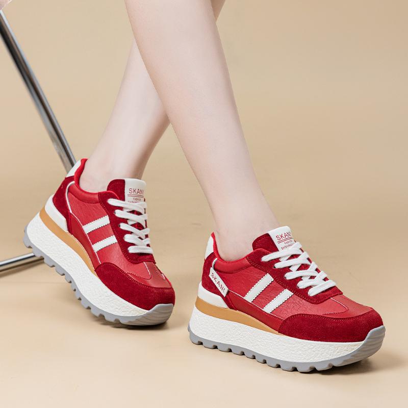 Dad's Shoes For Women 2026 New Autumn Thick-Soled Casual Shoes With Hidden Heel Fashionable Lightweight Versatile Sports Shoes