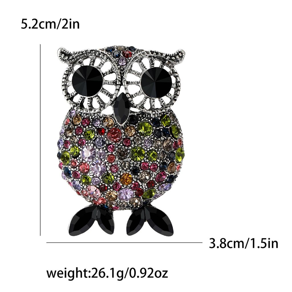 Personalized Retro Owl Brooch Fashion Elegant Rhinestone Bird Pin Clothing Accessories
