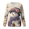 Women's Fashion Casual Long Sleeve Christmas Printed Neck Sweatshirt Top
