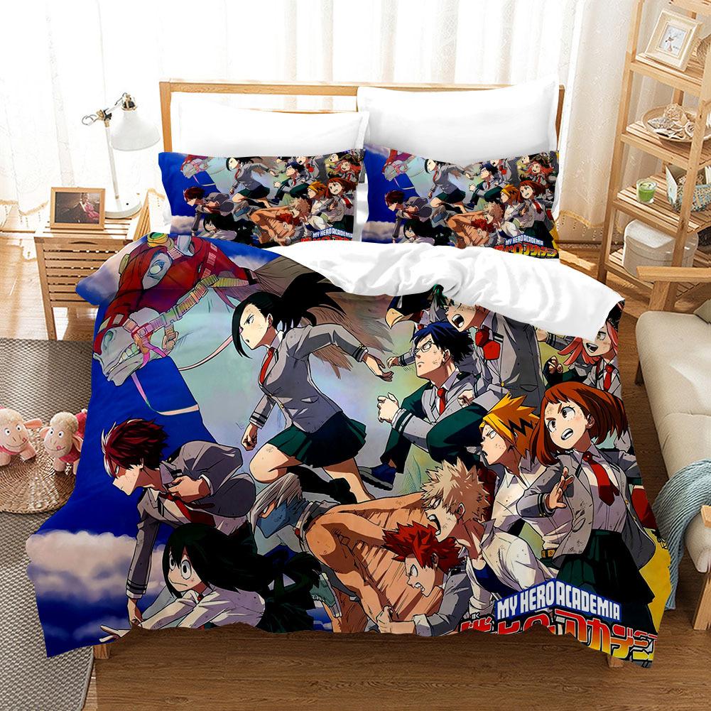 Anime Povlečení My Hero Academia Prošívaná přikrývka Sady povlaků na peřinu Bez prostěradla Domácí dekorace Jednolůžko Queen King Size Dárek Roztomilí Chlapci Kreslený