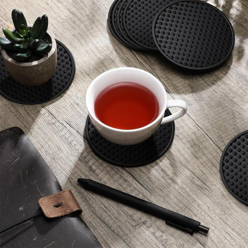 Food Grade Pentagon Coaster Dishwasher Friendly Cup Pad Decorative Home Essential Easy Cleaning Table Accessory