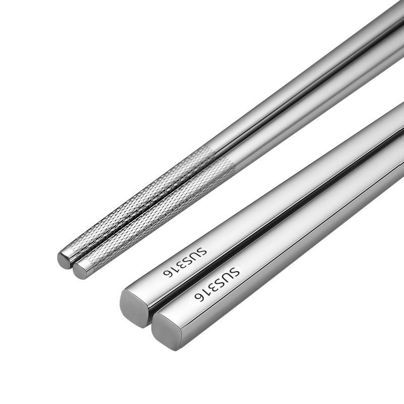 316 Stainless Steel Non-Slip Heat-Resistant Square Chopsticks