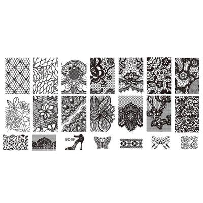 Spitzen Stempel Nägel Kunst Stempel Stempelvorlage Blumen Bild Druckerplatte