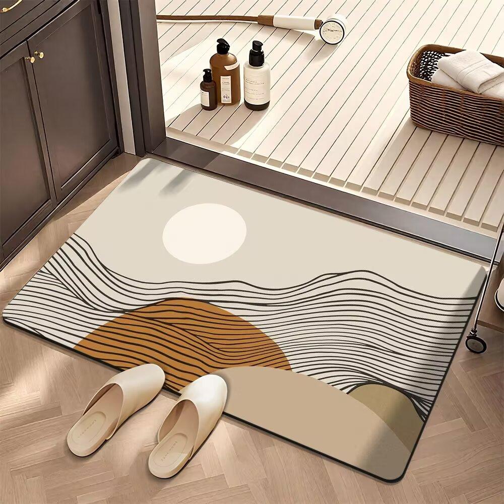 High-end Floor Mat Absorbent Anti-Slip Bathroom Rug Living Room Entrance Door Mat Dirt-Resistant Wear-Resistant Home Area Rug 40cm x 60cm