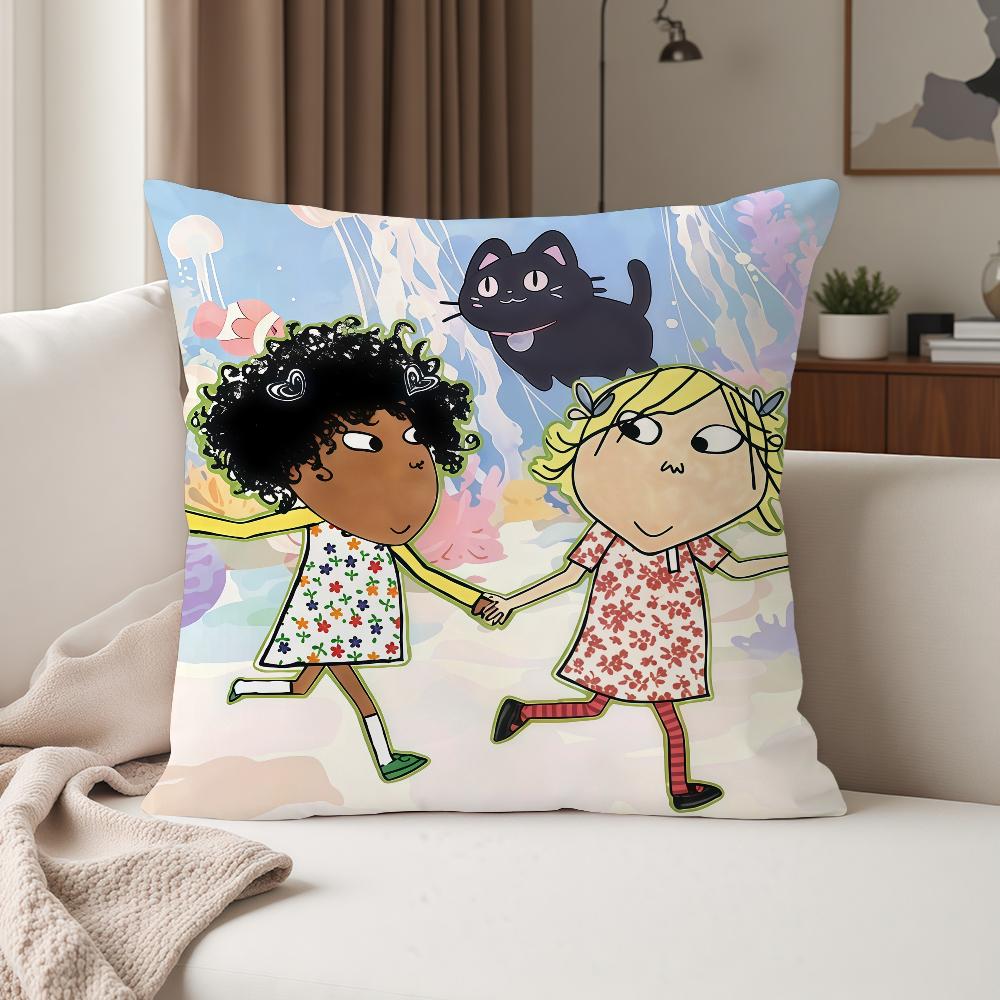 

Anime Ccharlie And Llola Pillow Case Suitable For Bedrooms Living Rooms Cars Home Decoration 30cmx30cm