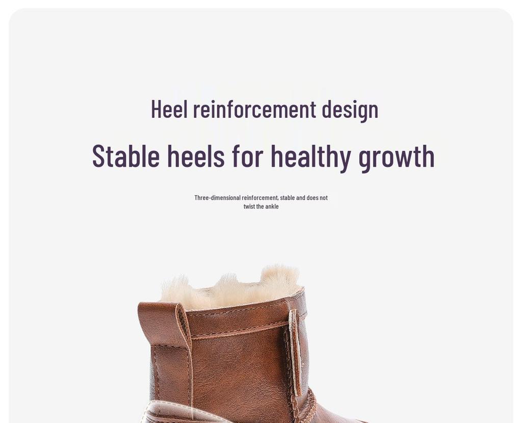 Kids' 2025 Winter Cotton Boots: Waterproof, Fleece-Lined, Thick Snow Boots for Boys and Girls.