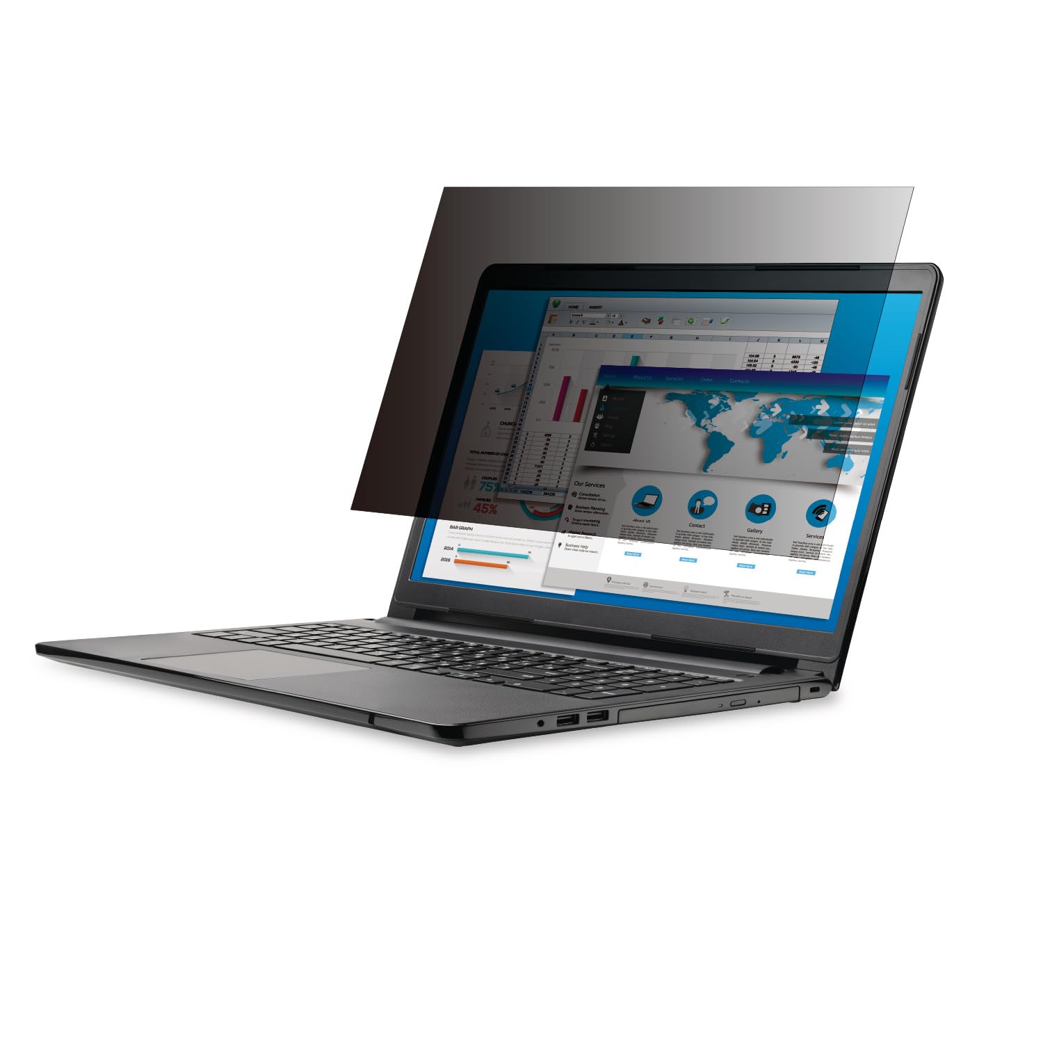 

ELECOM LCD Protection Filter Peep Prevention Antibacterial 14 inch (1610) EF-PFK14W2E чорний