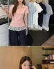 Plus Size Lace Hem Bow Collar Short Sleeve Top for Women - Summer Slimming Polo Style