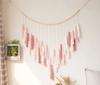 1pcs Bohemian Macrame Wall Hanging with Wood Beads & Fringe, Cotton Rope Woven Tapestry for Home Decor