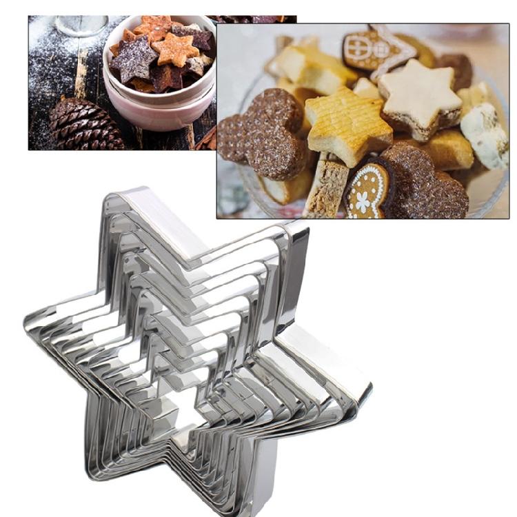 10 PCS Food-Grade Stainless Steel Star Theme Christmas Cookie Cutter Baking Gift