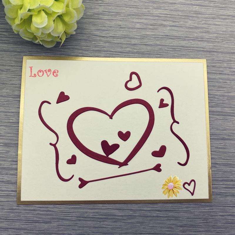 Love Heart Decoration Metal Cutting Dies Stencil for DIY Scrapbooking Photo Album Embossing Paper Cards Crafts Diecuts