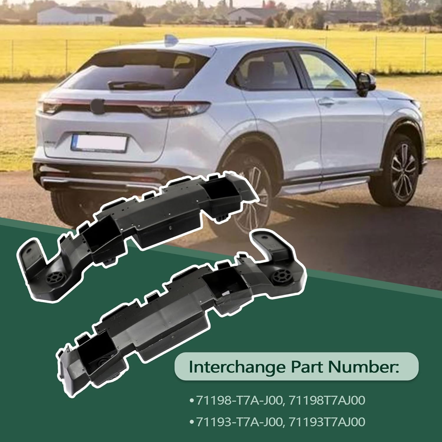 

GXARTS 1 Pair Front Bumper Retainer Bracket Support Holder Compatible with Honda HRV HR-V 2016 2017 2018 2019 2020 2021 replace 71198-T7A-J00