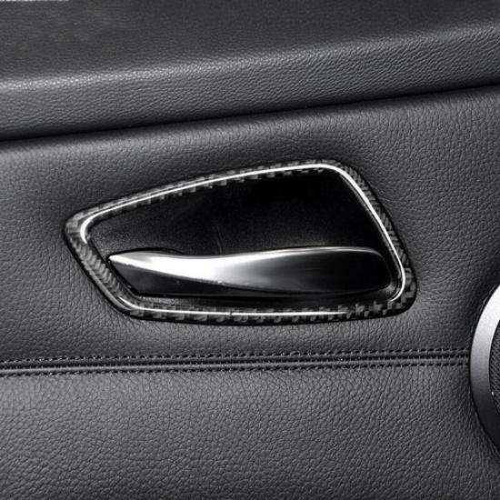 Luxury Carbon Fiber Interior Door Handle Cover Trim for BMW 3 Series E90 05-12