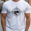 Summer Men's 100% Cotton Casual Loose Large Compass Pattern Printed Sports Comfortable Round Neck Short Sleeve T-shirt Top