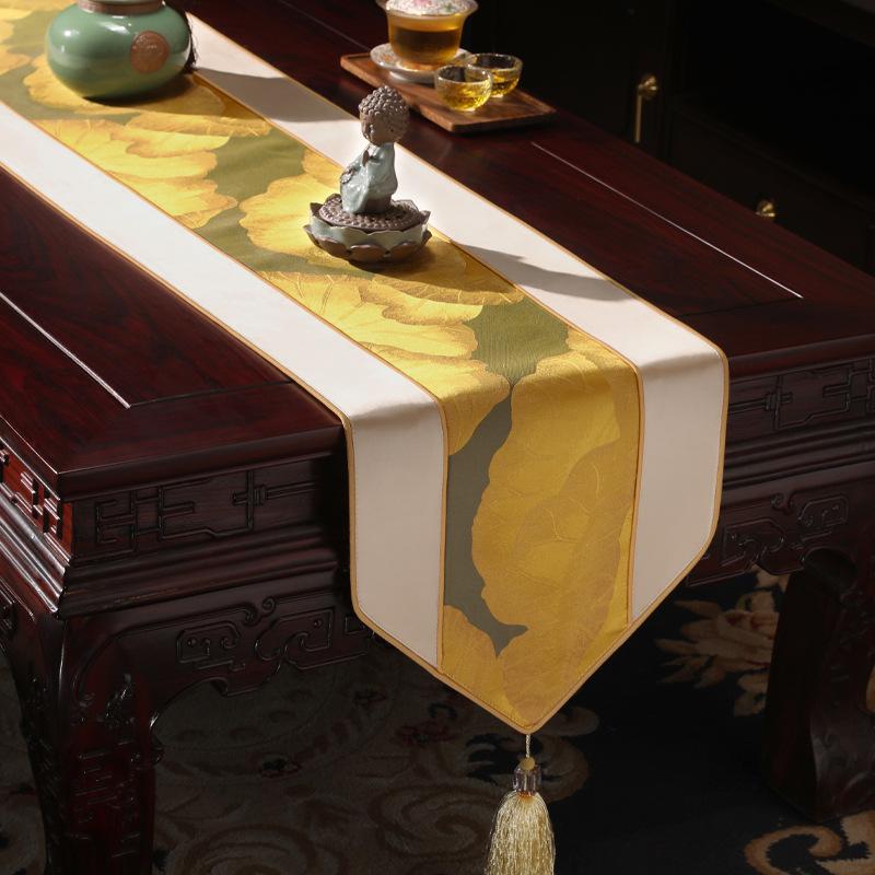 Chinese Style Tassels Table Runner Classical Table Cloth Home Decor Table Flag with Tassel Creative Table Cover Tea Table Decor