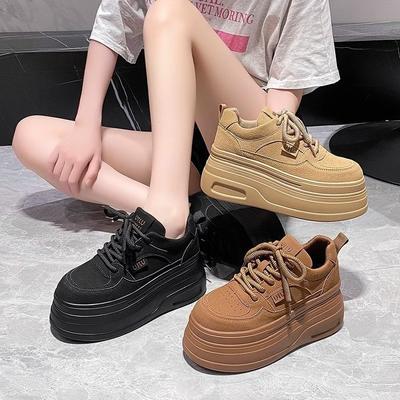Small Man Increases Height 8cm Thick-soled Dad Shoes Women's 2024 Autumn New Versatile Soft-soled Muffin Shoes Casual Sports Shoes