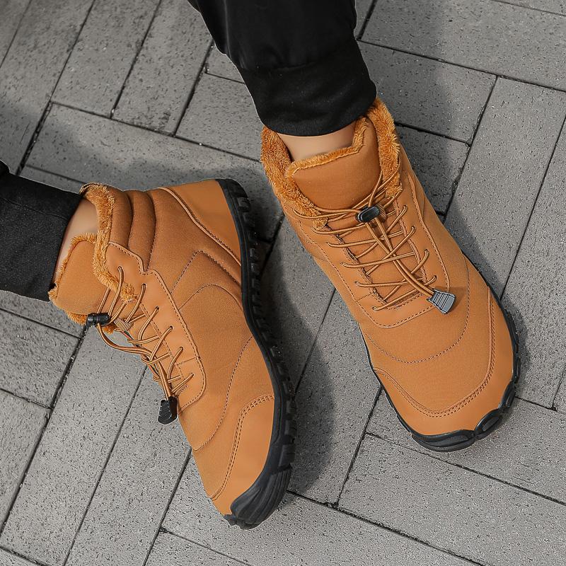 Winter Plush Snow Boots Thick Soled Anti-slip Cotton Shoes Men Women Short Ankle Boots Wear-resistant Outdoor Sneakers