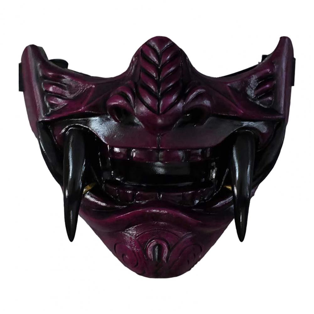 Halloween Cosplay Airsoft Maske Schutzmode Halbgesichtsmaske Prajna Hannya Maske Japanische Samurai Dämon Party Dekor