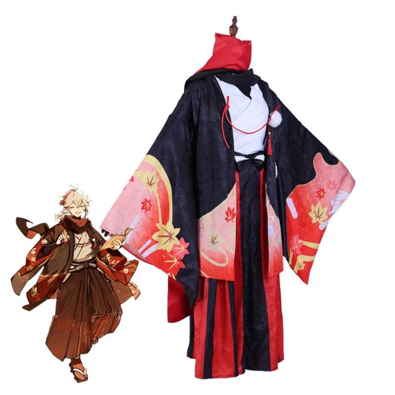Genshin Kaedehara Impact Kazuha Cosplay Costume Outfit Xmas Halloween Party
