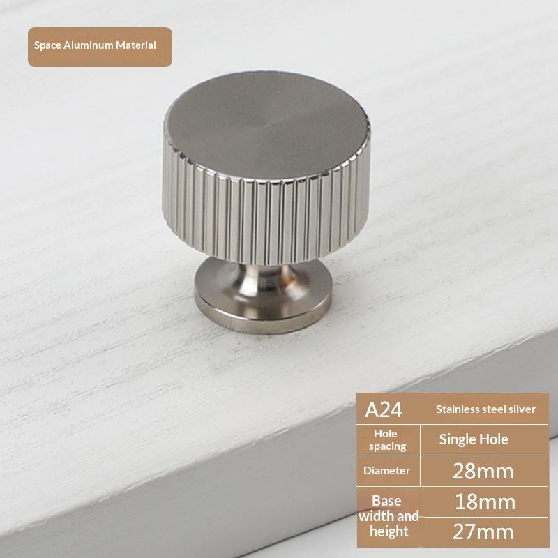 Home Decoration Silver Aluminum Single Hole Handle Modern Wardrobe Drawer Round Knob Kitchen Cabinet Furniture Small Door Handle