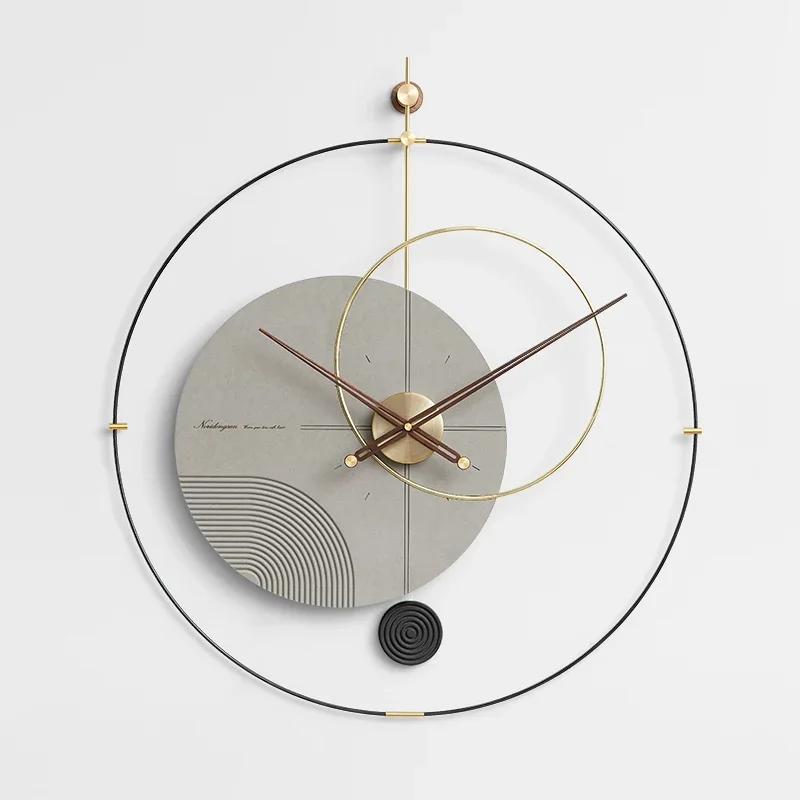 

Nordic Design Wall Clocks Luxury Large Pendulum Clocks Minimalism Clock Mechanism Silent for Living Room Decoration for Bedroom (Gray,Diameter 80CM) серый