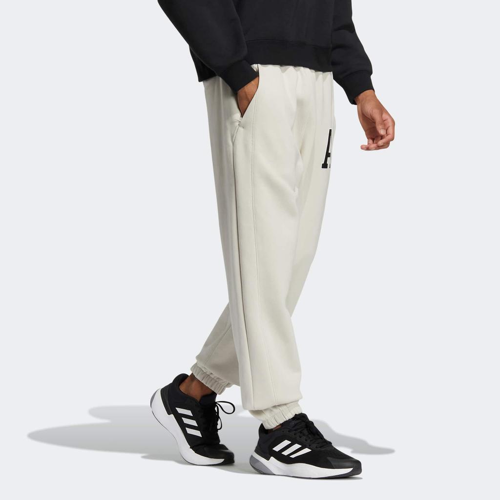 Adidas Letter Logo Print Jogger Pants Men Bottoms White IB2718