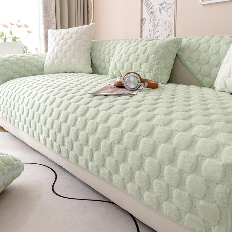 Universal Non-slip Corner Sofa Mat Thicken Plush Sofa Cover Winter Warm Sofa Towel Couch Cushion for Living Room Sofas Blanket