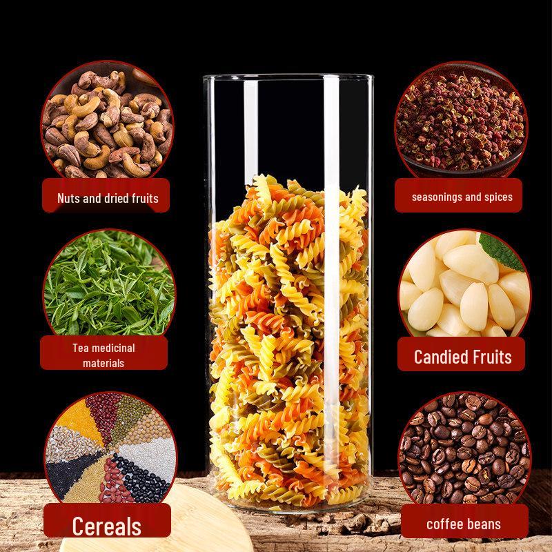 Food-Grade Borosilicate Glass Tea Canister for Coffee, Flower Tea, and Powder - Moisture-Proof Storage Jar