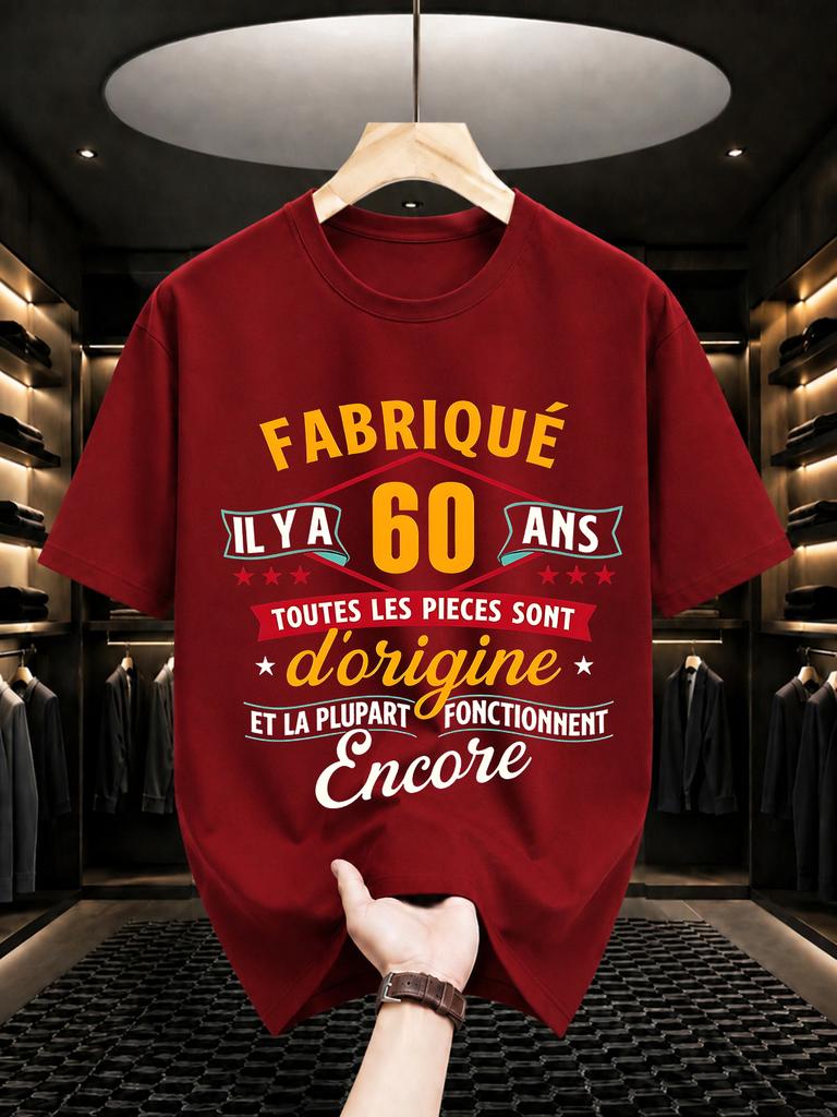 2026 New Pure Cotton Tshirt 60th Birthday Humorous Car Meme Print Tshirt Casual Crew Neck Short Sleeve Street Style Top