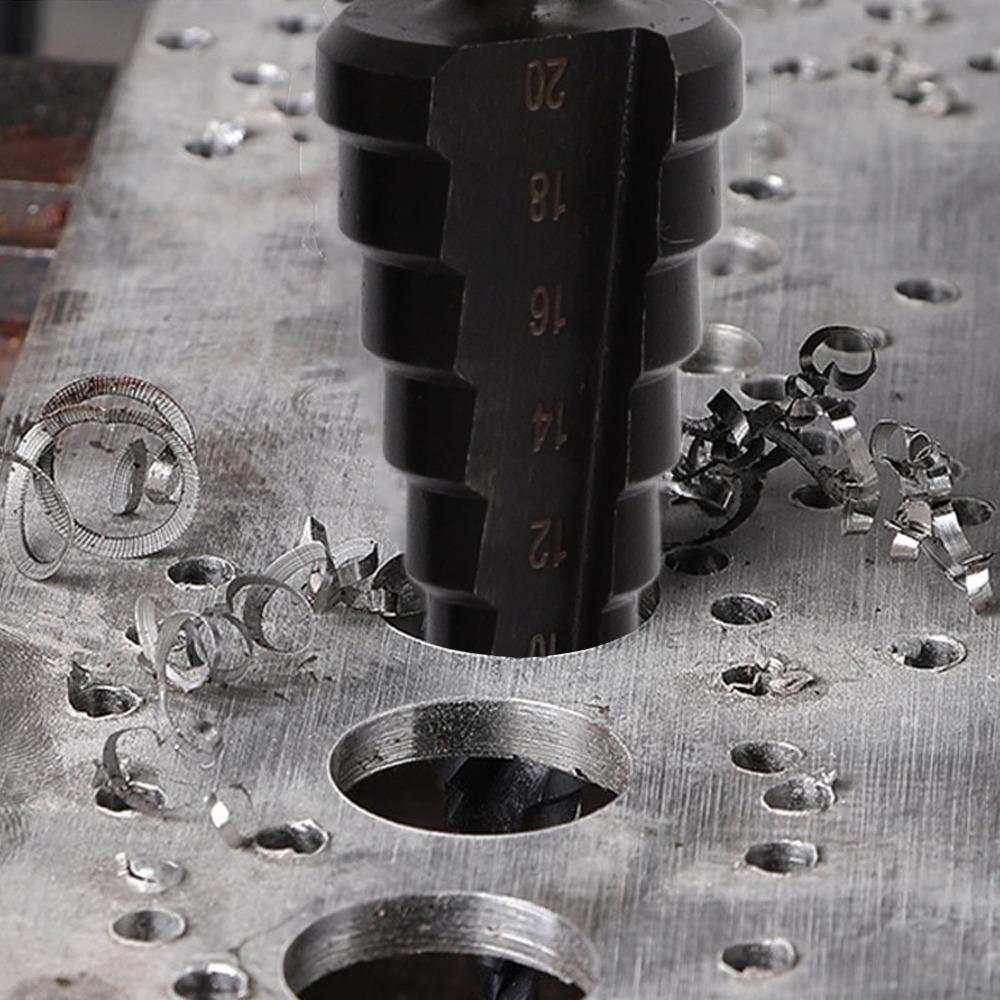 3pcs Precision Step Drill Bit Set Hex Shank Bearing Steel Step Drill Bit  Home Improvement